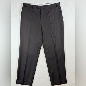 Canali 100% Wool 37W 31L Chocolate Micro Herringbone Lux Made in Italy Trousers
